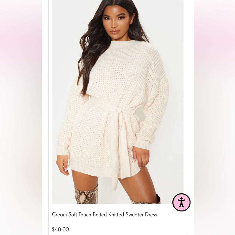 PLT sweater dress with belt